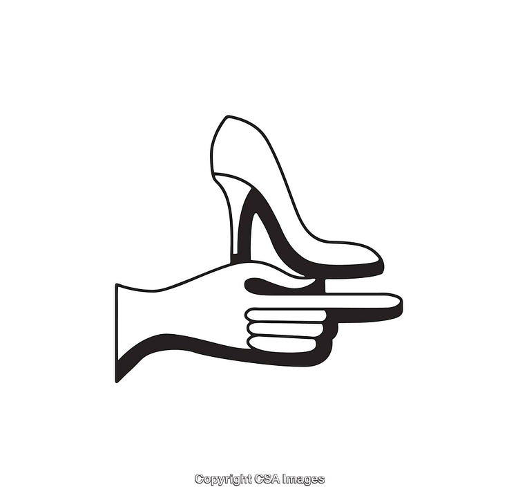 Creative Black and White Illustration Featuring a High Heel Shoe Design