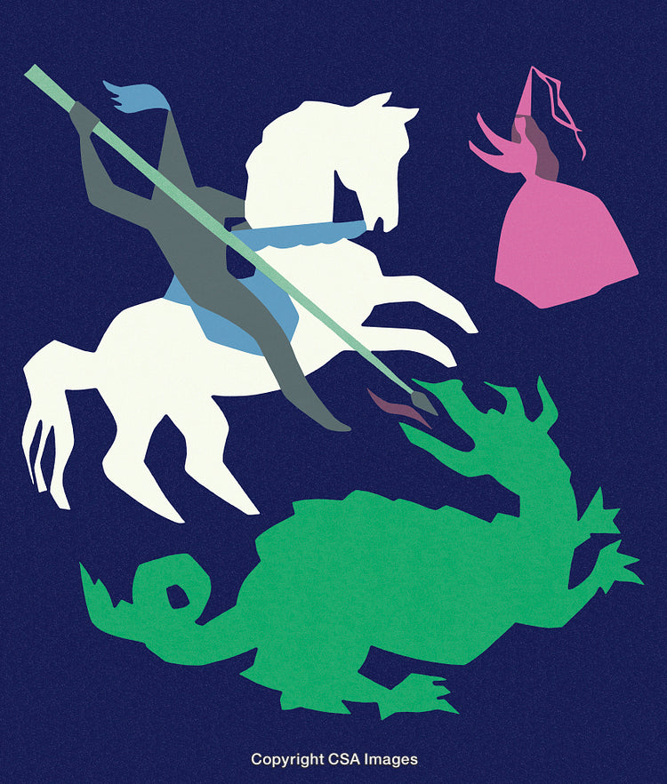 The Knight Battles the Dragon to Rescue the Princess