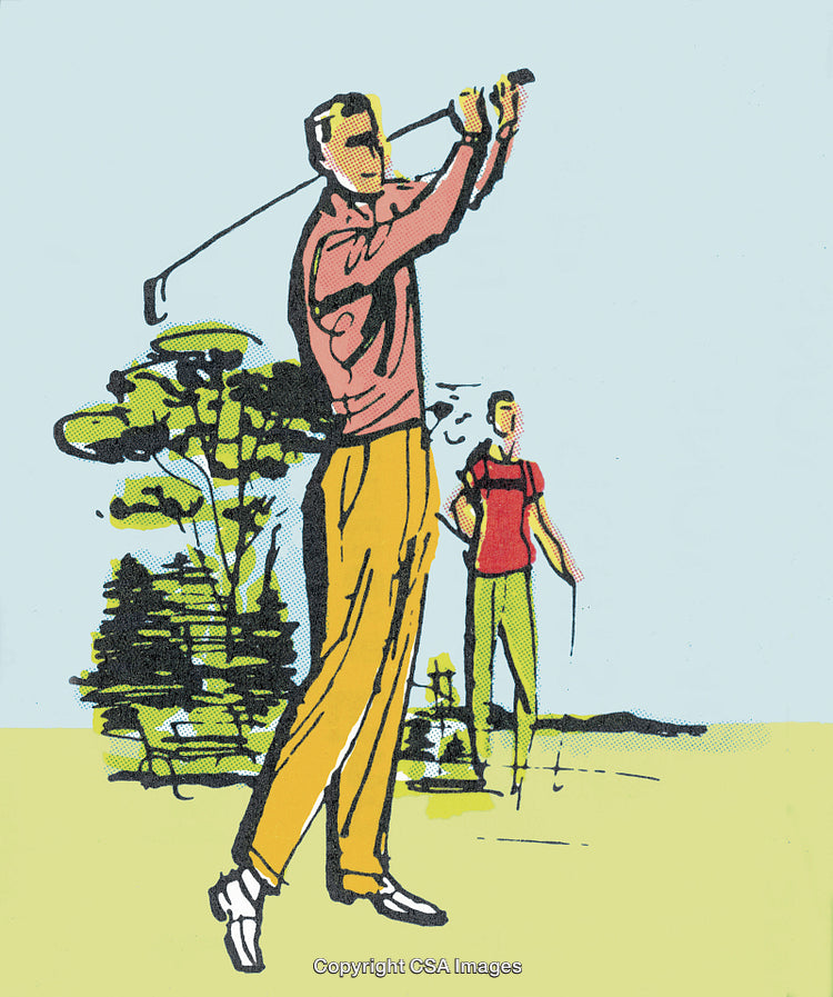 Two Men Golfing