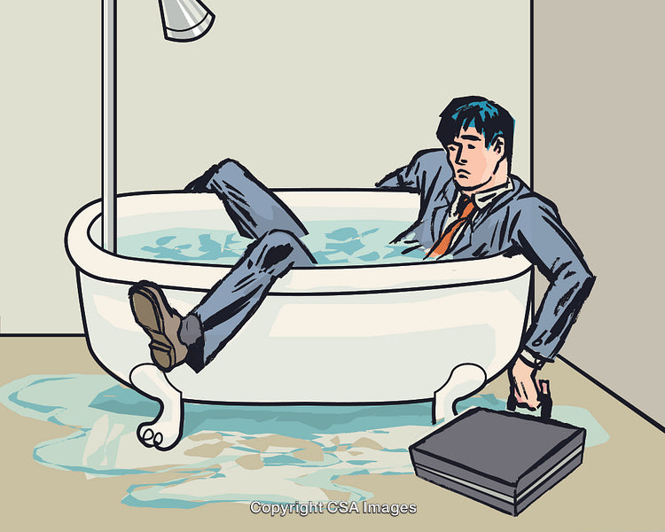 Businessman Soaked in a Tub