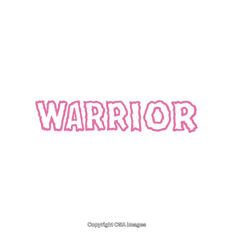 Bold Pink Warrior Typography on a Clean White Background