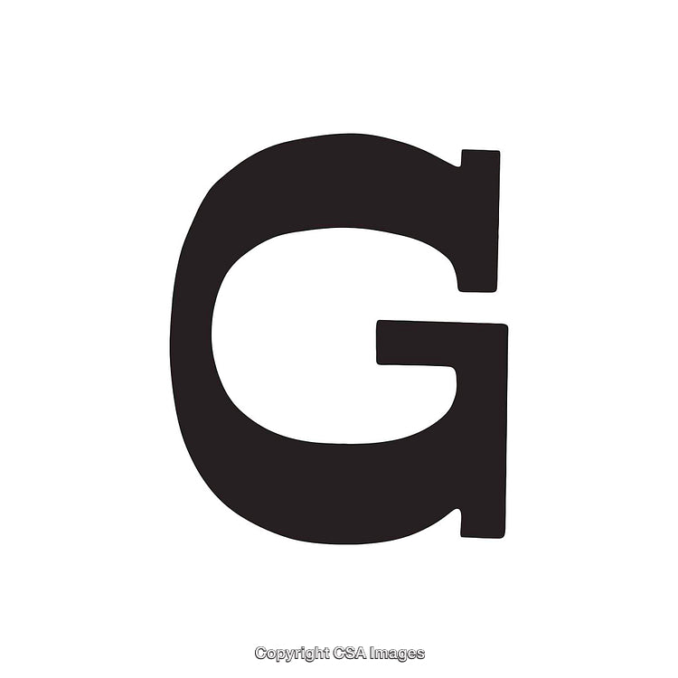 Stylized Black Letter G on a Clean White Background