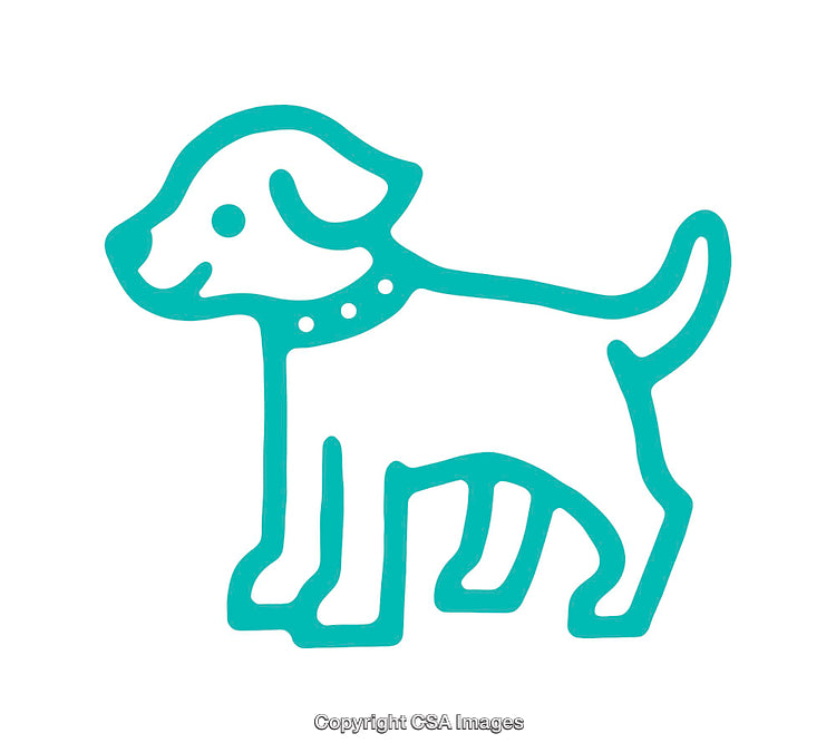 Minimalist Line-Art Dog Icon in Blue Theme