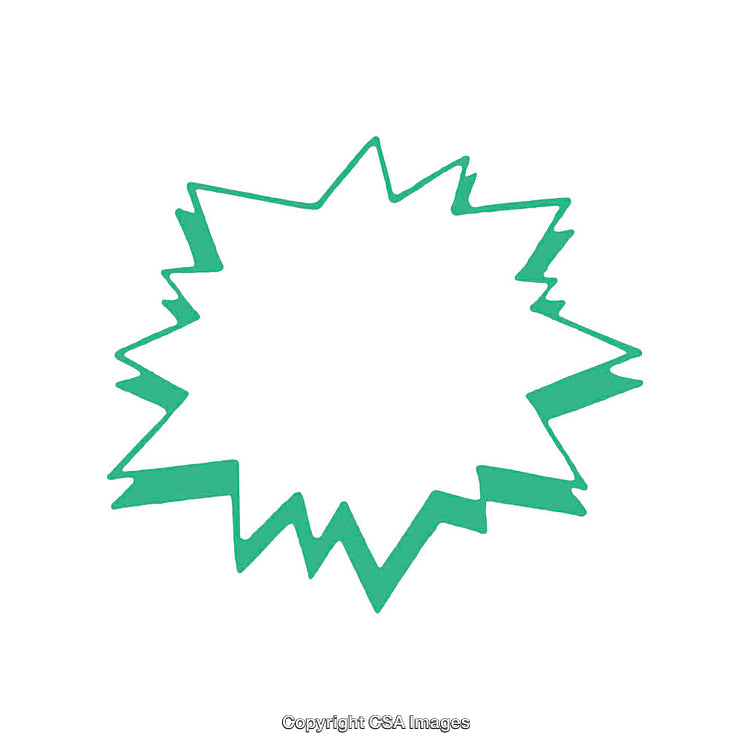 Green Abstract Starburst Outline on White Background for Design Projects