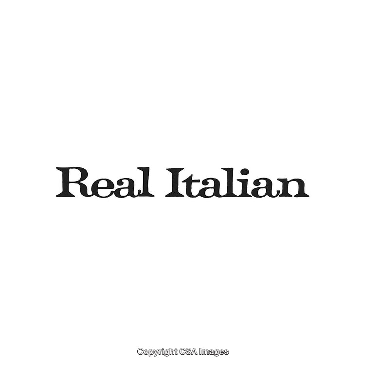 Authentic Typographic Illustration Featuring the Phrase 'Real Italian' On White Background