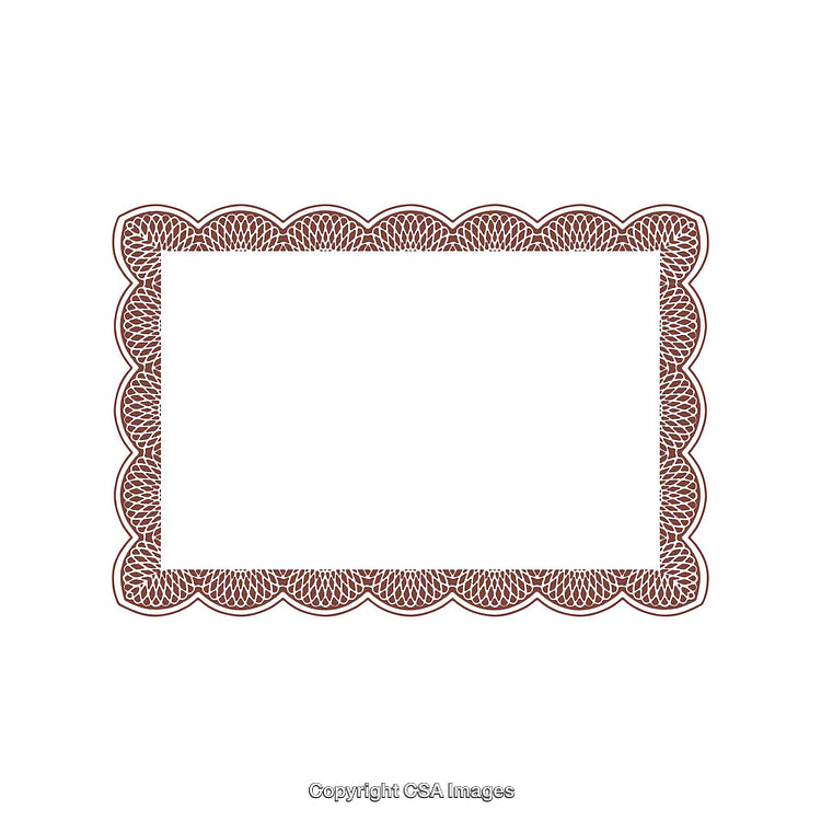 Intricate Border Frame Design with Decorative Pattern in Brown on White Background