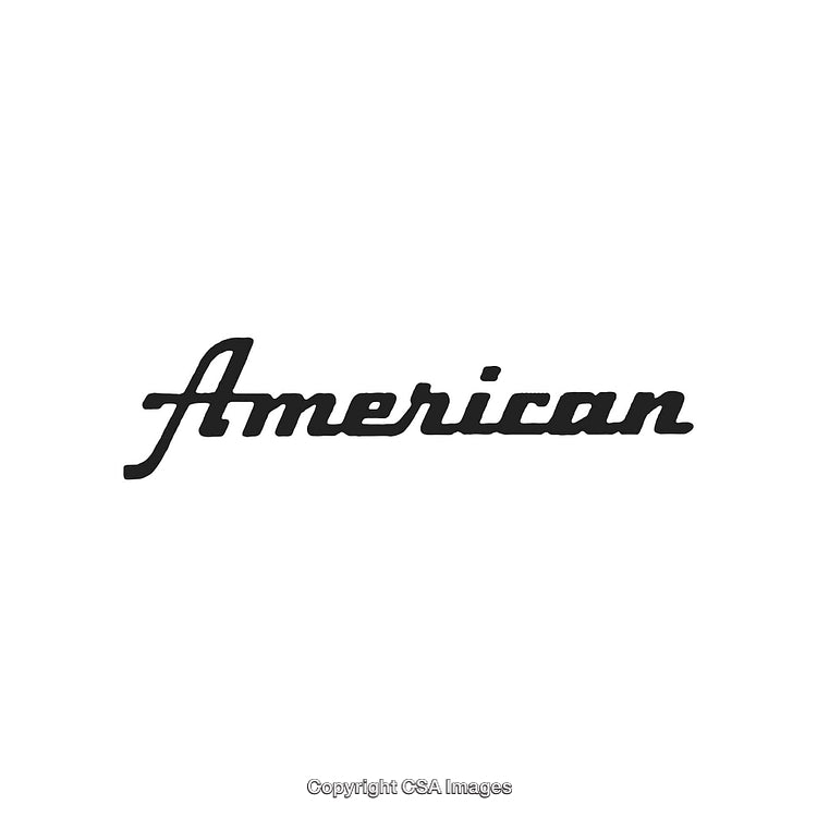 American Typography in Bold Script Font on a White Background