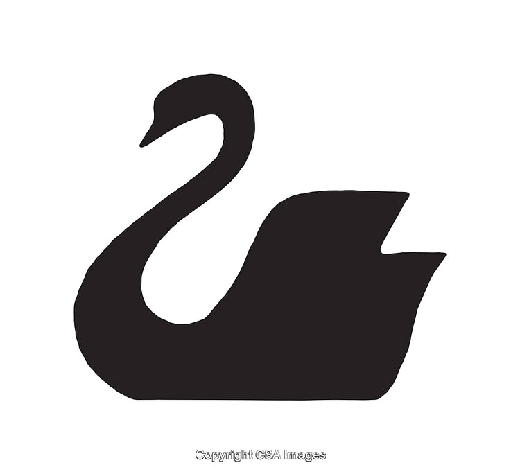 Elegant Silhouette of a Swan in Black and White Icon Design