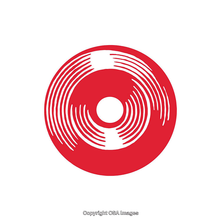 Red Circular Minimalist Letter O Icon with Abstract Line Pattern