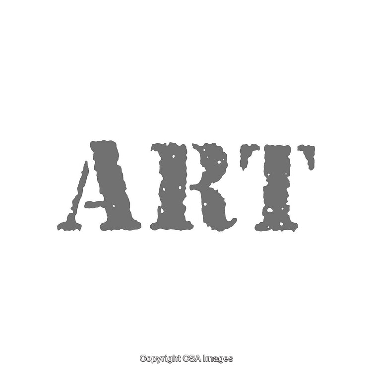 Gray Textured 'Art' Text in Grunge Style on White Background