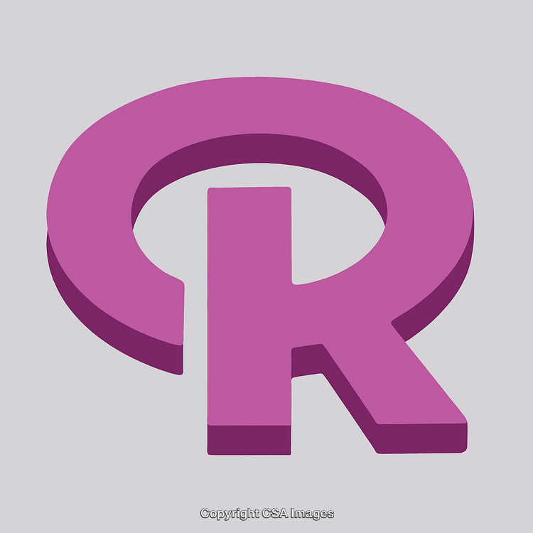Purple R-Shaped 3D Design with a Modern Minimalist Aesthetic
