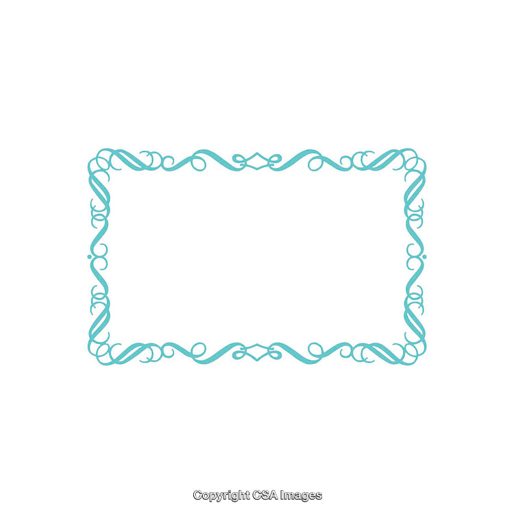 Ornamental Decorative Border Design With Elegant Blue Flourishes