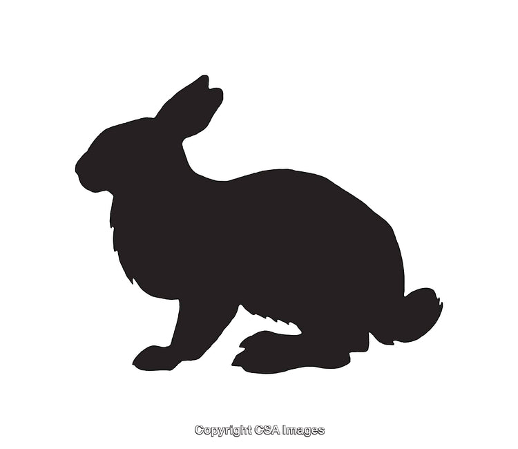 Black Silhouette of a Rabbit in a Sitting Position
