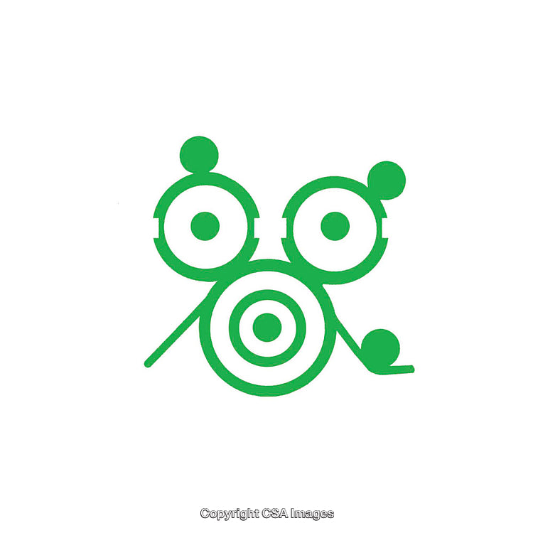 Abstract Green Shape with Circular Patterns and Geometric Features
