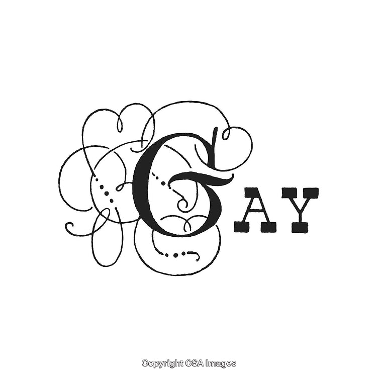 Elegant Decorative Calligraphy Art Featuring the Word Gay With Stylish Flourishes