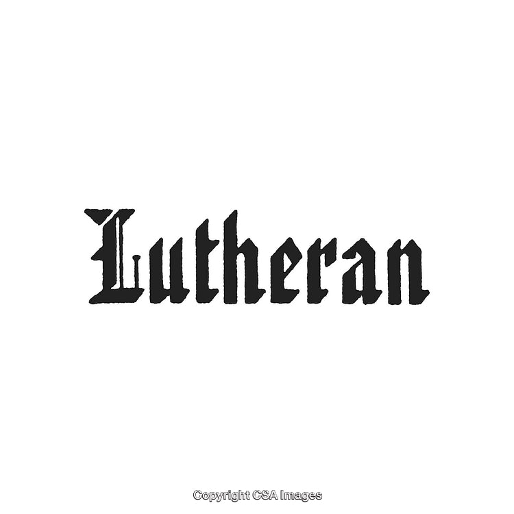 Stylized Gothic Font Text Displaying the Word 'Lutheran' in Bold Black Letters