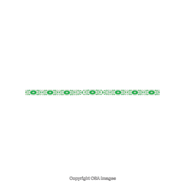 Seamless Green Decorative Pattern with Oval Shapes on White Background