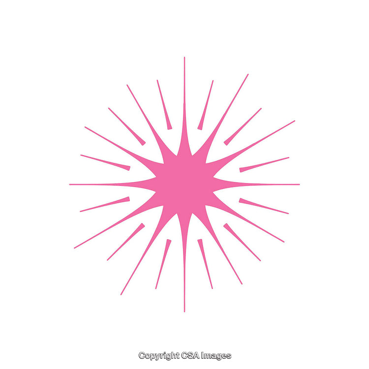 Pink Starburst Shape on a White Background