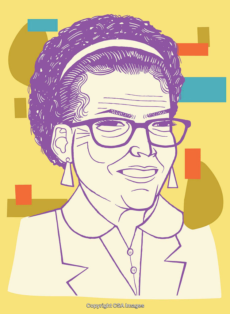 Colorful Line Art Portrait Illustration of a Professional Woman in a Suit