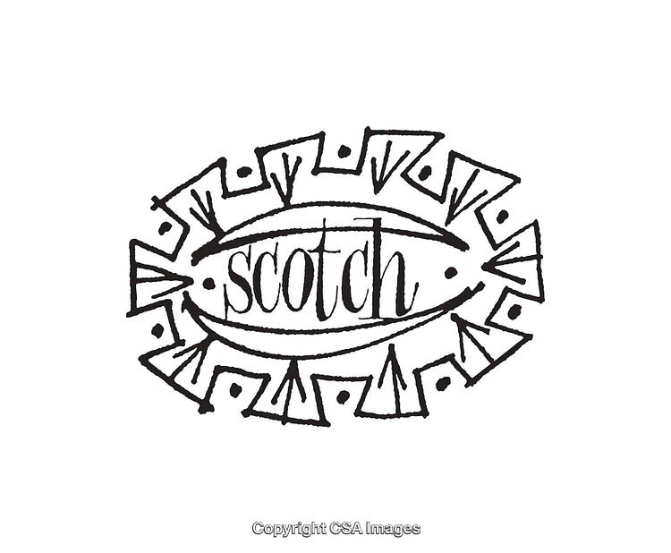 Handcrafted Black and White Scotch Design with Artistic Elements