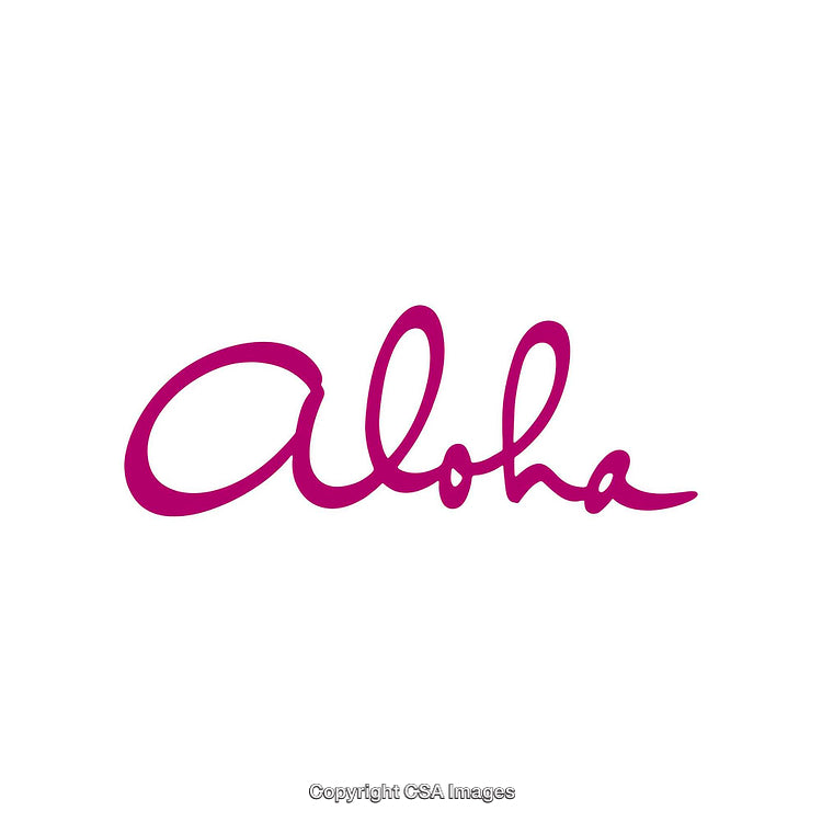 Elegant Pink Aloha Text on White Background