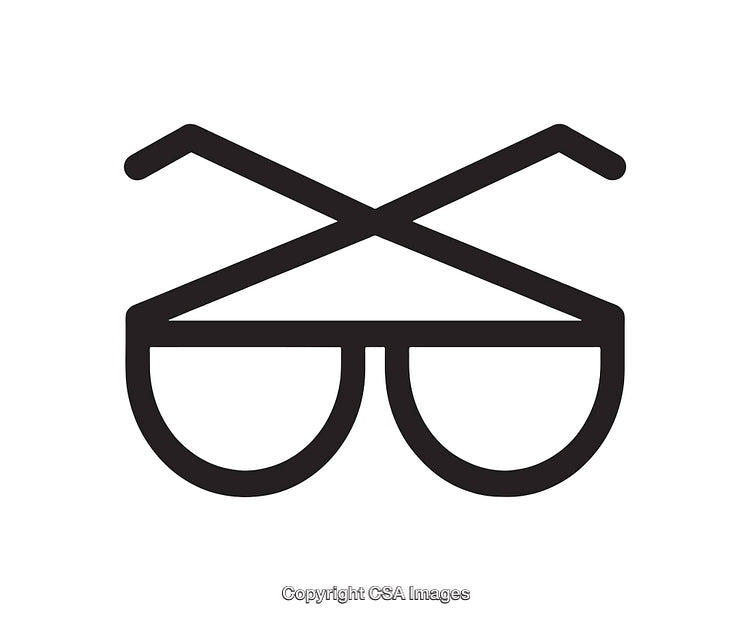 Black And White Icon Depicting Glasses With Folded Arms