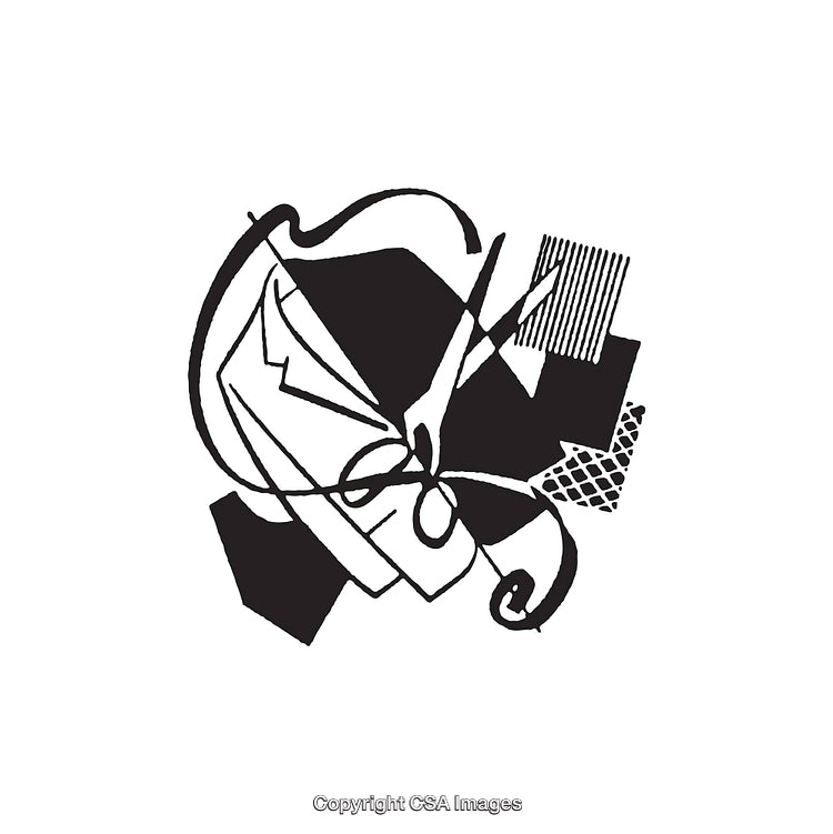 Abstract Black and White Line Art Digital Illustration
