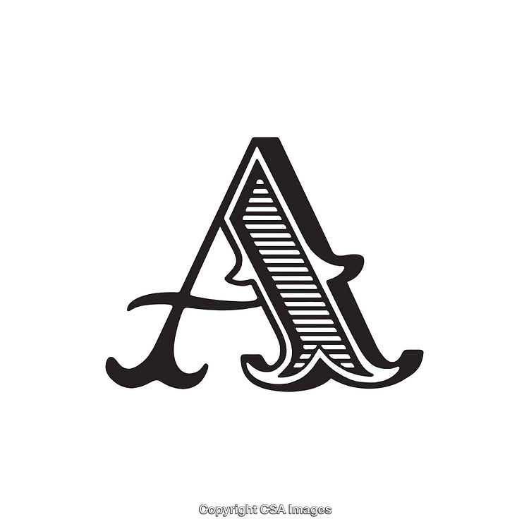 Ornate Letter A with Intricate Vintage Design Elements