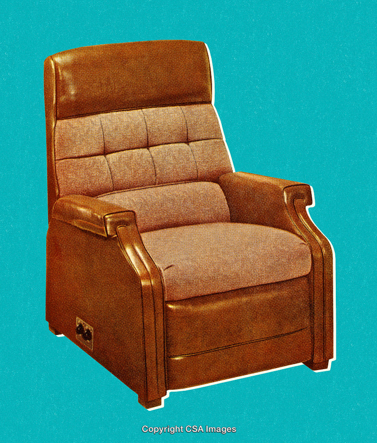 Comfortable Vintage Armchair With Tufted Design on Blue Background