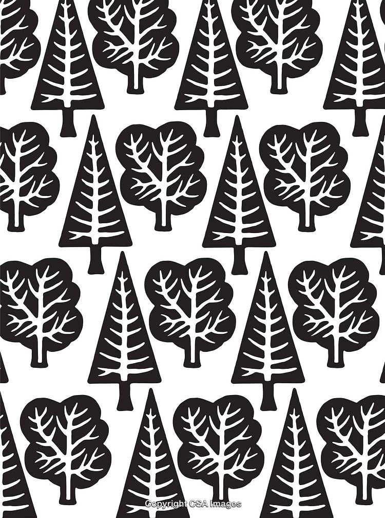 Black and White Abstract Tree Pattern Graphic for Backgrounds