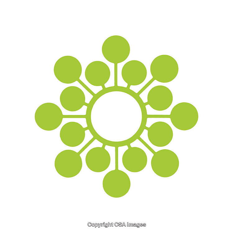 Green Abstract Geometric Shape Design on White Background