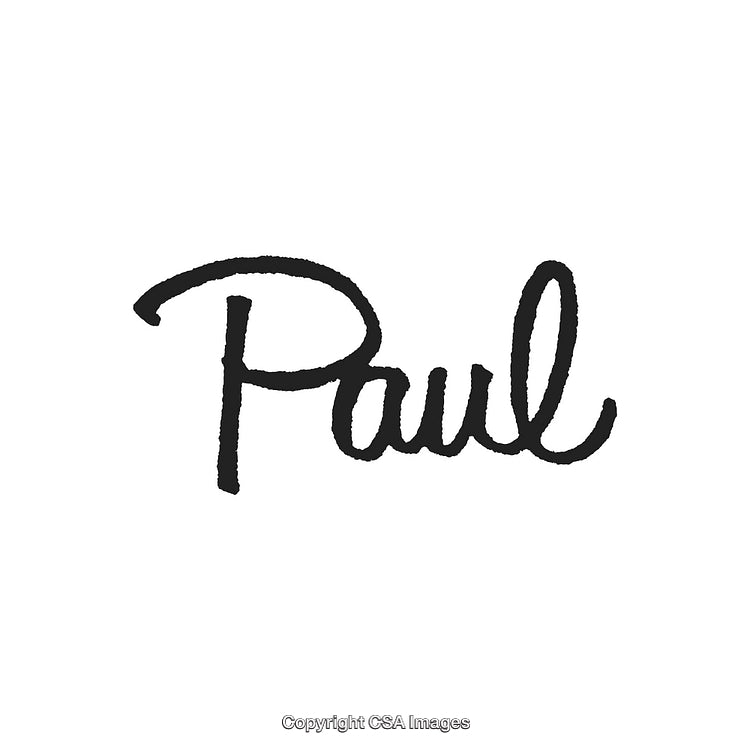 Elegant Handwritten Style Text with the Word 'Paul' in Black Ink