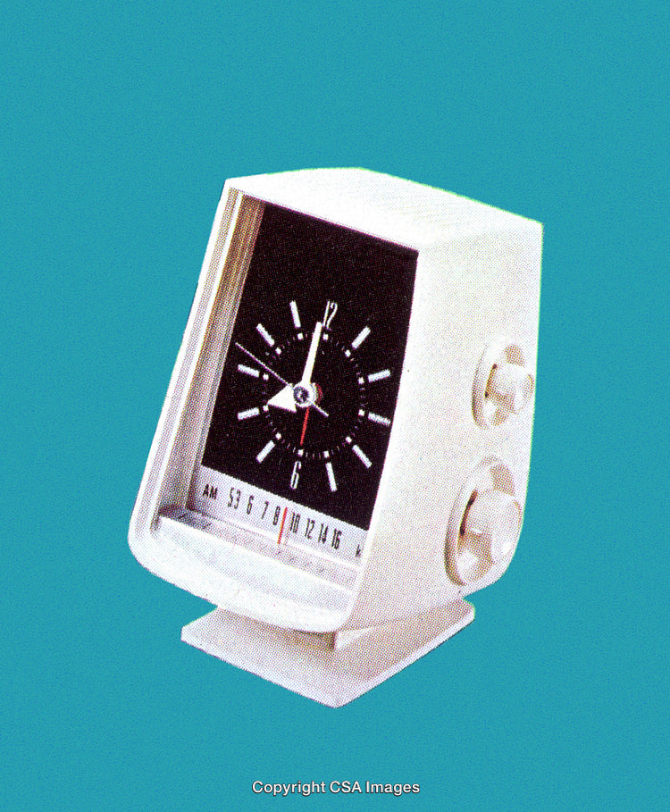 Retro Clock Radio With Classic Style on Vibrant Background