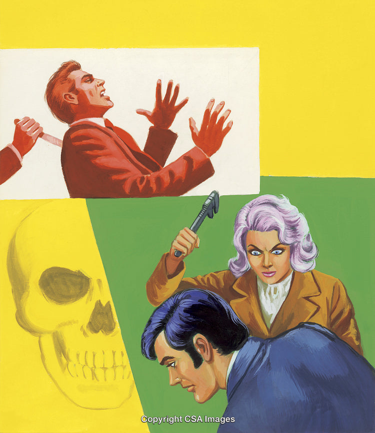 Energetic Pop Art Style Illustration Depicting Drama and Intensity
