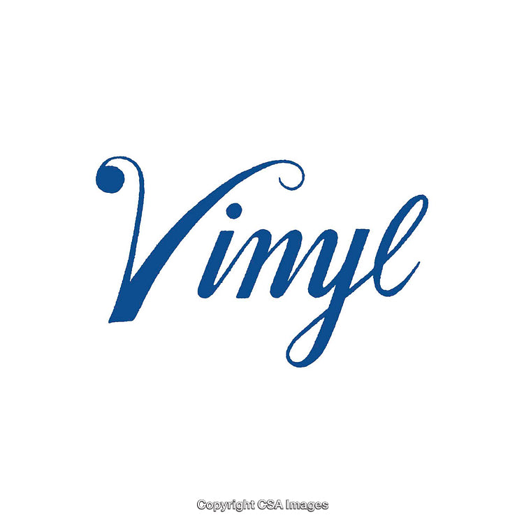 Elegant Blue Vinyl Calligraphy on a Minimalistic White Background