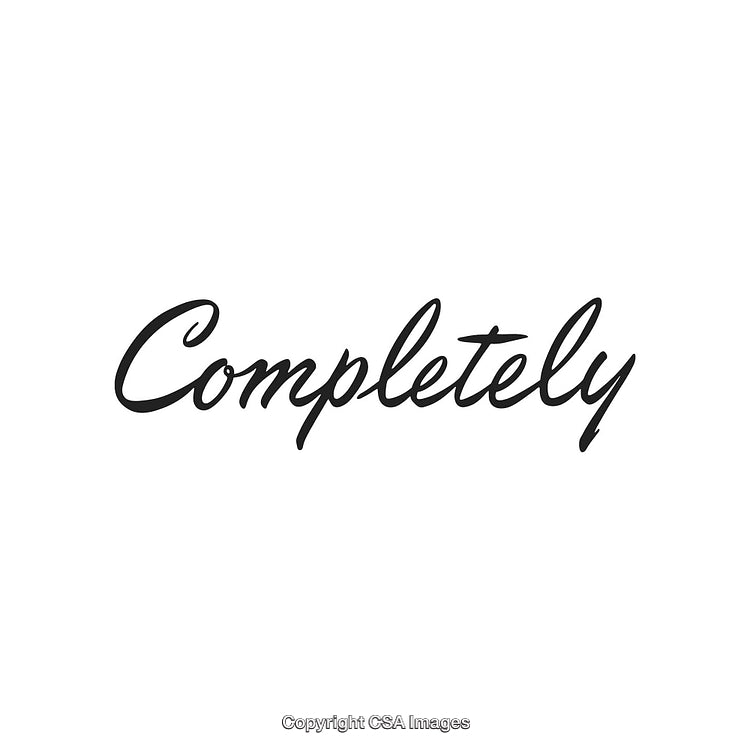 Elegant Scripted Word 'Completely' in Stylish Handwritten Typography