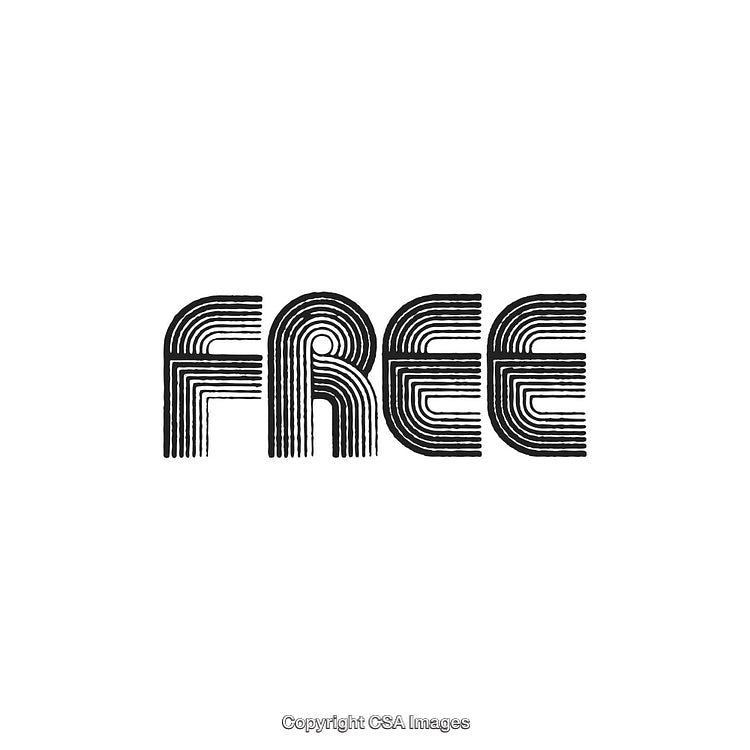 Retro-Inspired Line Font Design Spelling the Word Free in Black