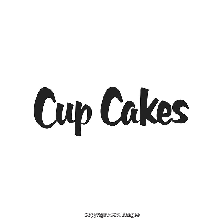 Stylish Handwritten Cupcakes Text Design with Clean White Background
