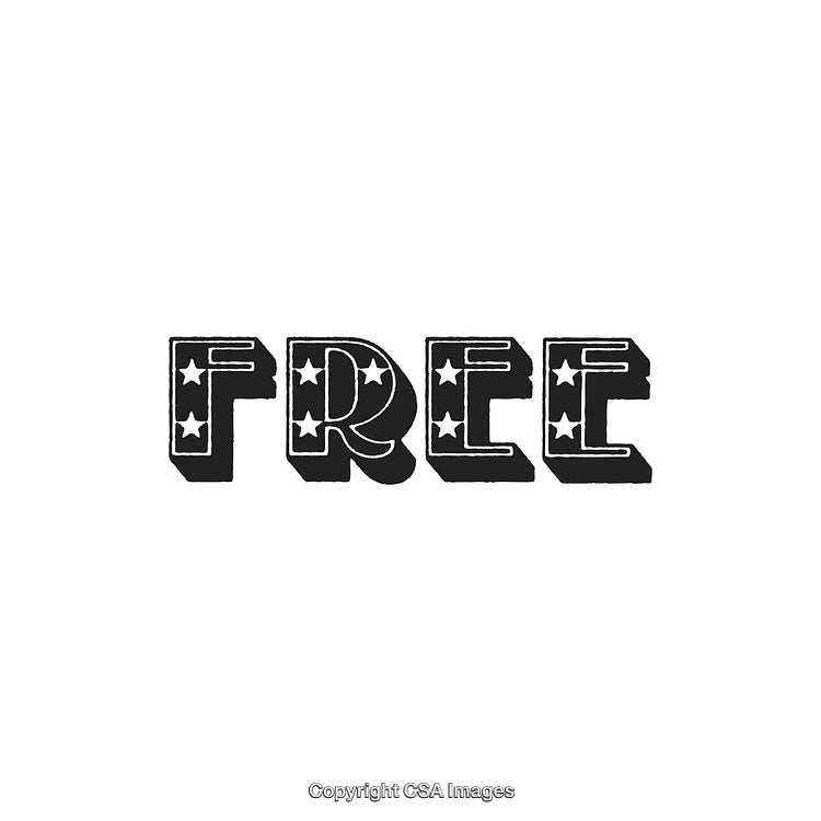 Bold Typography Design with Stars Featuring the Word Free