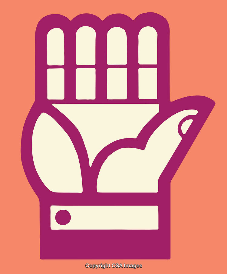 Colorful Minimalist Line Art Illustration of a Hand Symbol