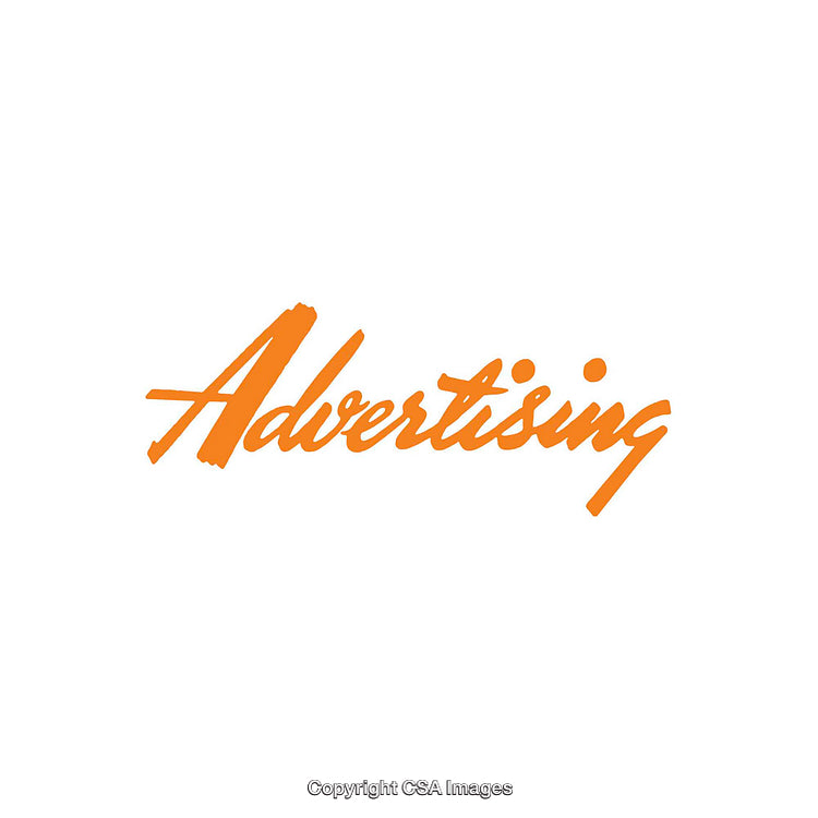 Orange Advertising Text on Plain White Background with Bold Styling
