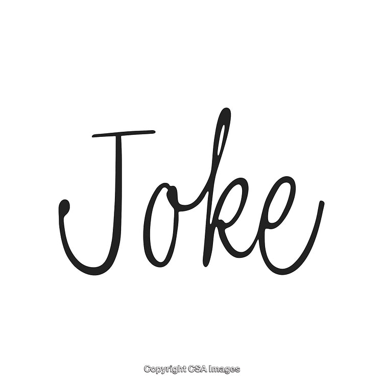 Handwritten Black 'Joke' Word on White Background in Stylish Font