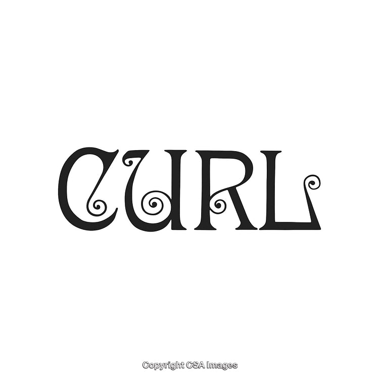 Artistic Font Design Showcasing Decorative Style with Curly Text