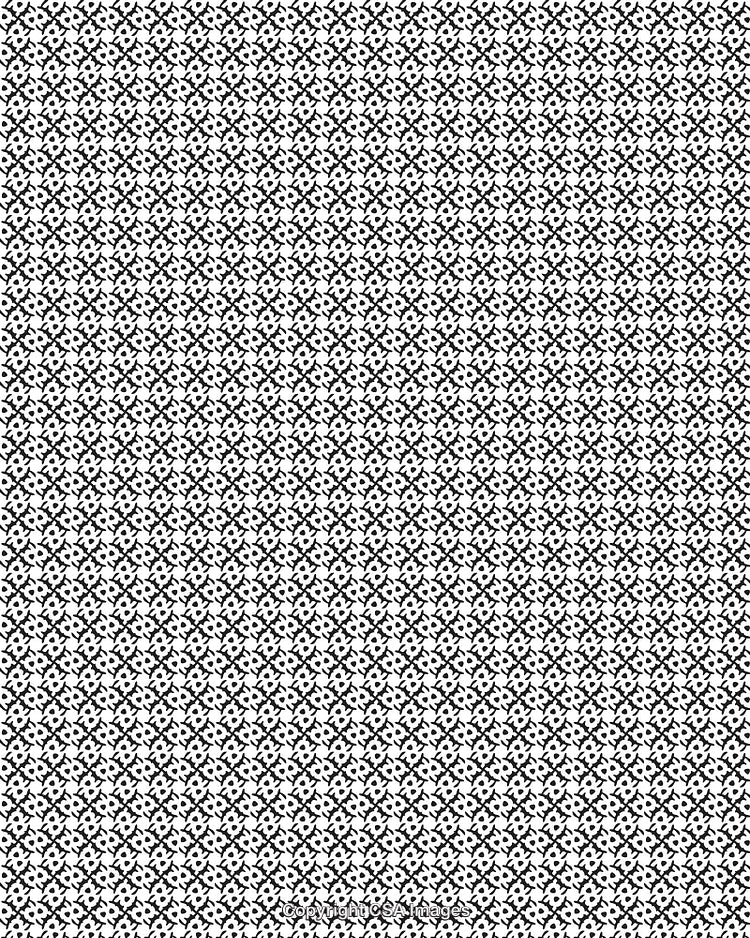 Black and White Geometric Pattern With Repeating Symmetrical Details