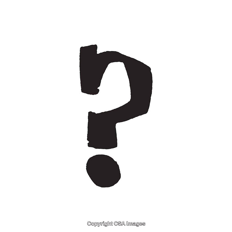 Bold Stylized Black Question Mark on White Background
