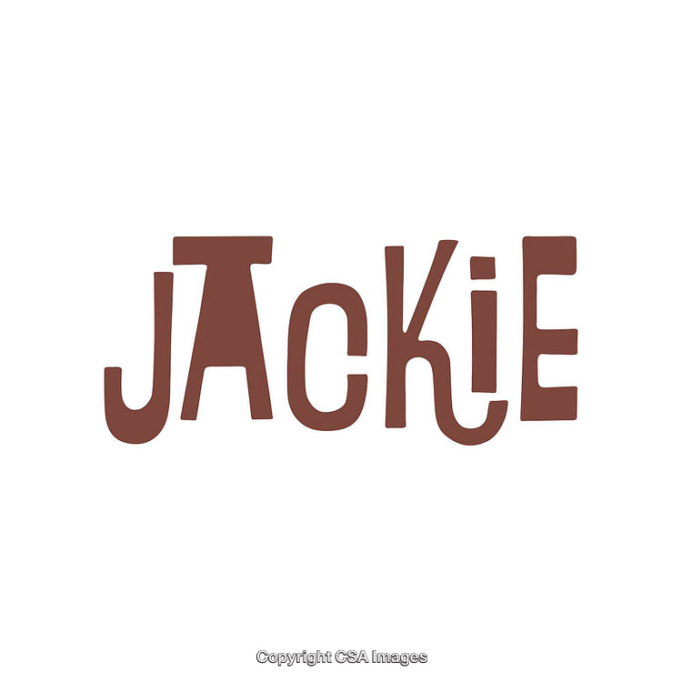 Stylish Brown Typography Design Showcasing the Name Jackie on White Background