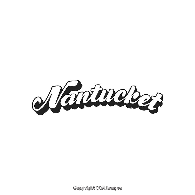 Retro Nantucket Text Design in Bold Black and White Typography