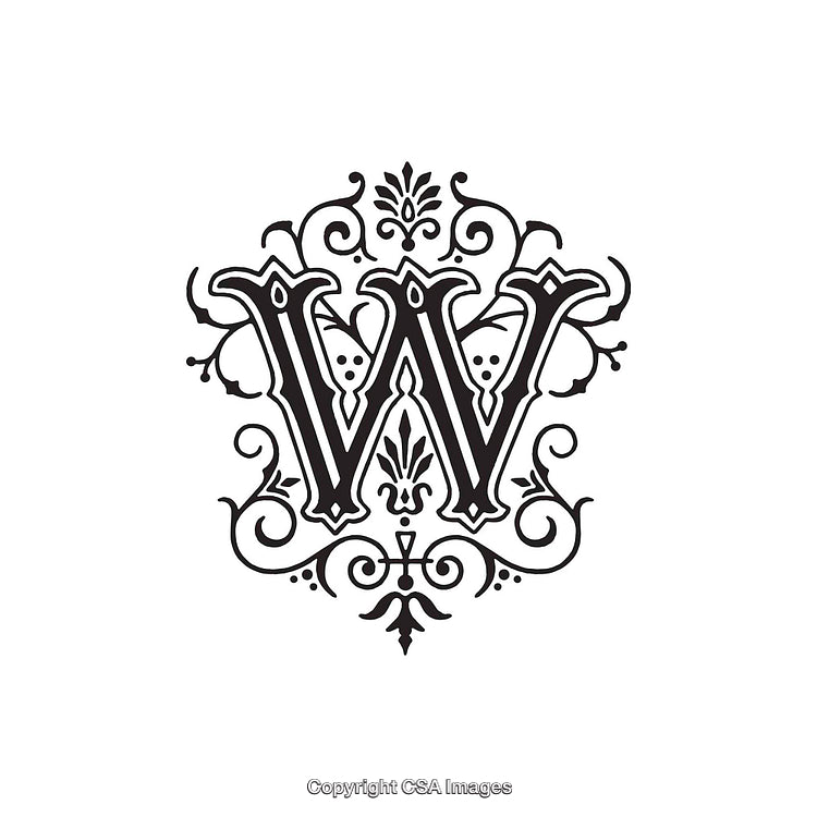 Elegant Monogram Design Featuring the Decorative Letter W