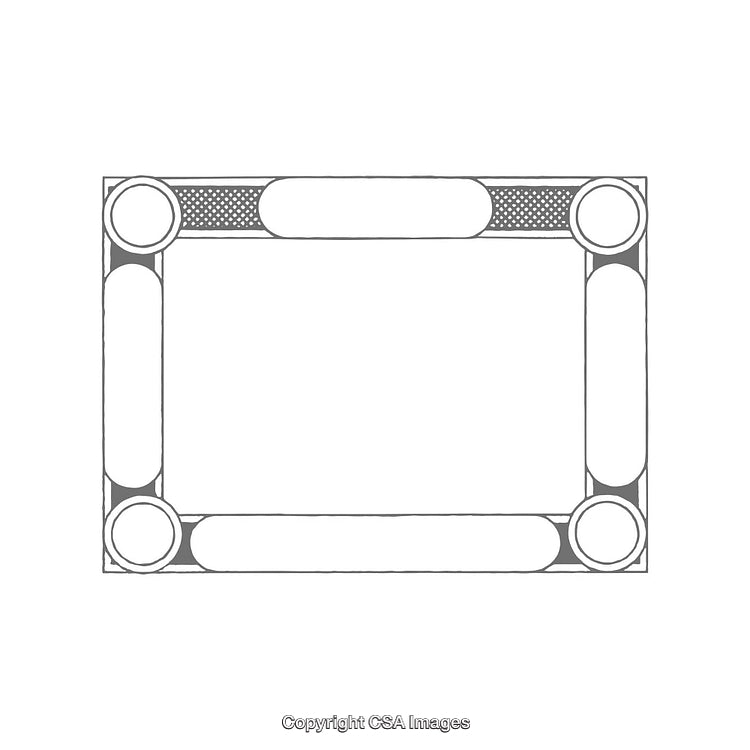 Geometric Minimalistic Rectangular Frame With Circle and Oval Design Elements