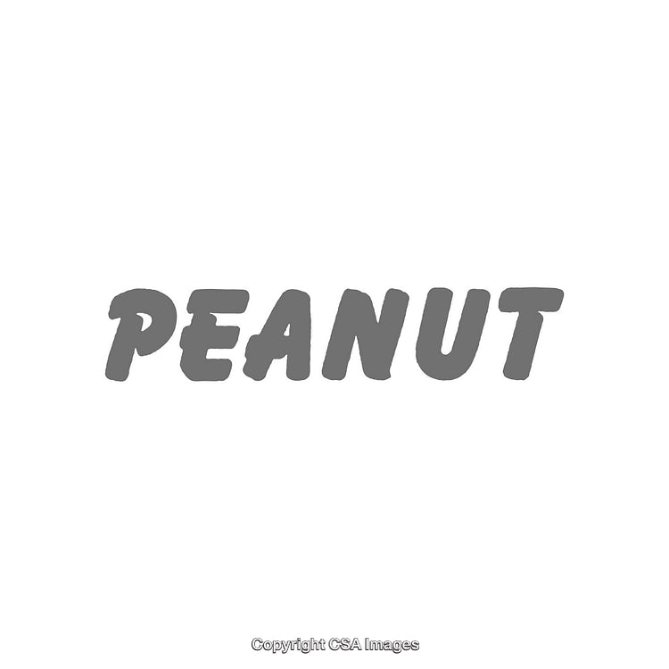 Minimalistic One-Color Text Artwork with the Word Peanut in Bold Font